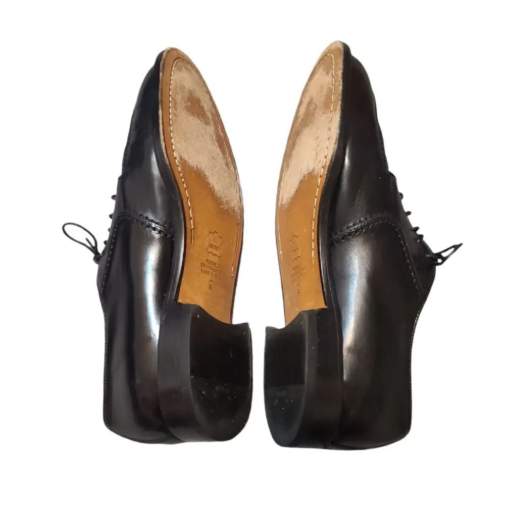 Pronto Uomo Black Leather Oxfords Size 9